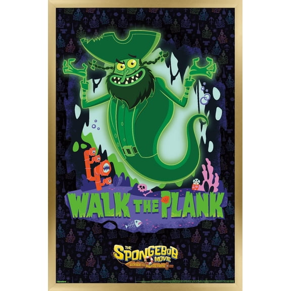 Nickelodeon The SpongeBob Movie: Search for SquarePants (2025) - Walk The Plank Wall Poster, 14.725" x 22.375" Framed