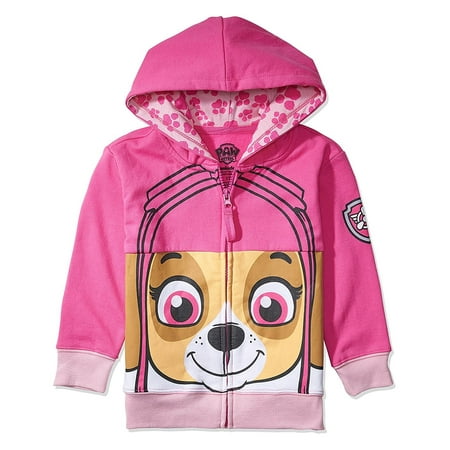 Nickelodeon Toddler Paw Patrol Character Big Face Costume Zip-up Hoodies (5T, Skye)