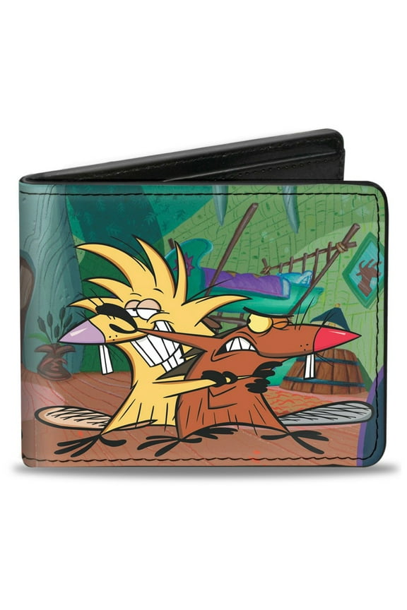 Nickelodeon Wallet, Bifold, Angry Beavers Norbert Daggett Poses, Vegan Leather