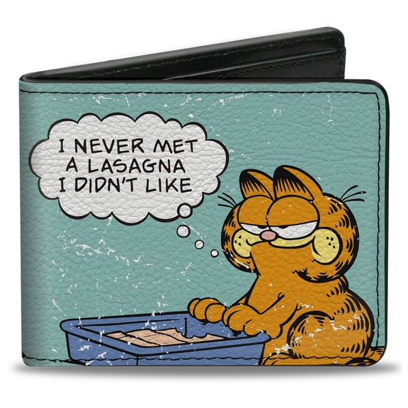 Nickelodeon Wallet, Bifold, Garfield Never Met a Lasagna Pose Light Blue, Vegan Leather