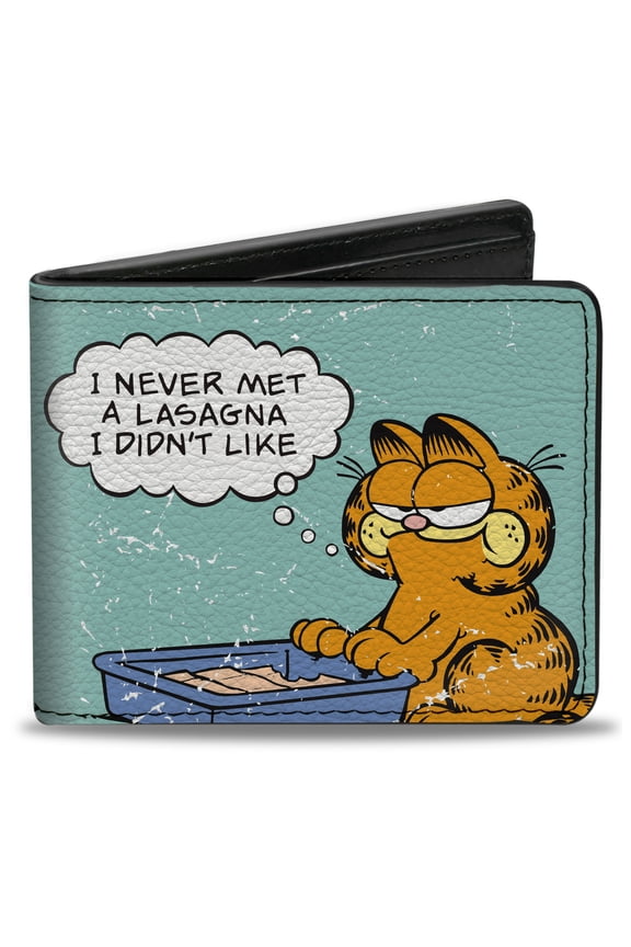 Nickelodeon Wallet, Bifold, Garfield Never Met a Lasagna Pose Light Blue, Vegan Leather