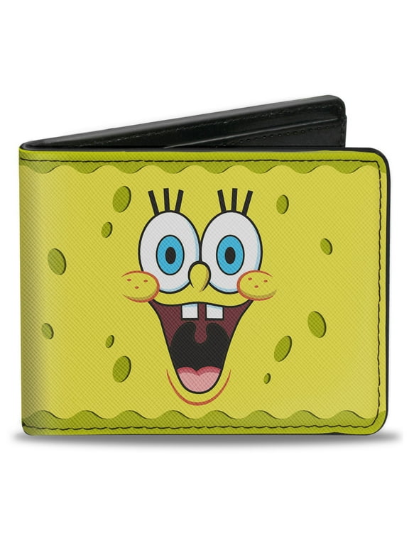 Nickelodeon Wallet, Bifold, SpongeBob Expressions Yellows, Vegan Leather