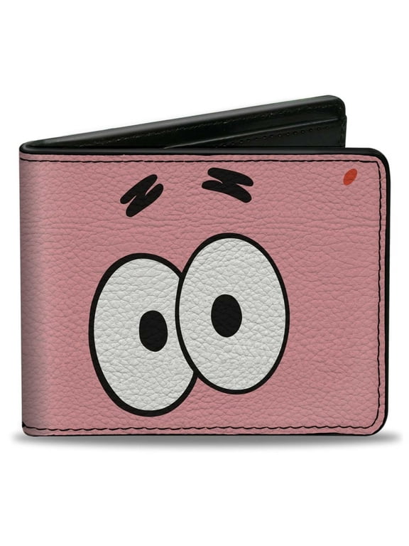 Nickelodeon Wallet, Bifold, SpongeBob SquarePants Patrick Starfish Eyes Close Up Pink, Vegan Leather