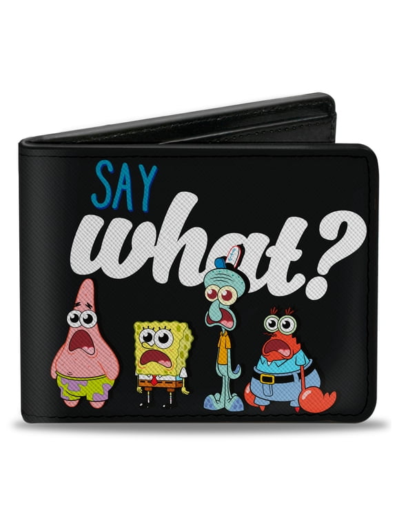 Nickelodeon Wallet, Bifold, SpongeBob Squarepants and Friends Say What Group Pose, Vegan Leather