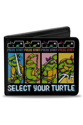 Nickelodeon Wallet, Bifold, Teenage Mutant Ninja Turtles Select Your Turtle Arcade Scene, Vegan Leather
