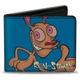 thumbnail image 1 of Nickelodeon Wallet, Bifold, The Ren and Stimpy Show Ren and Stimpy Behind Pose Blue, Vegan Leather, 1 of 8