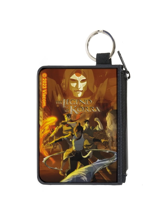 Nickelodeon Wallet, Coin Purse, The Legend of Korra Group Action Pose and Amon Face Orange, Canvas