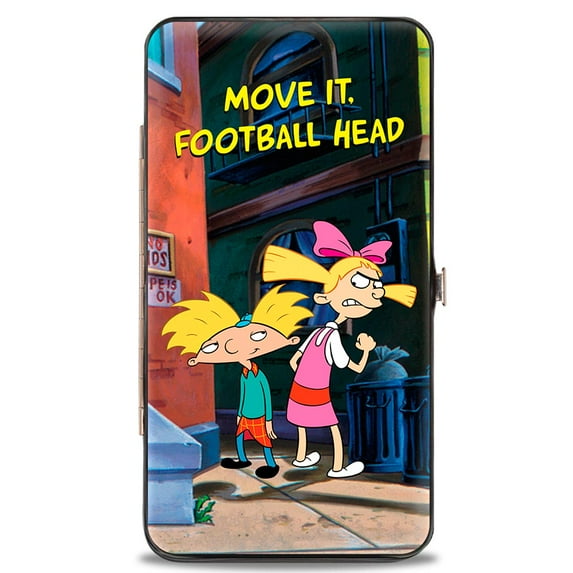 Nickelodeon Wallet, Hinged, Arnold Helga Pose Move It Football Head, Vegan Leather