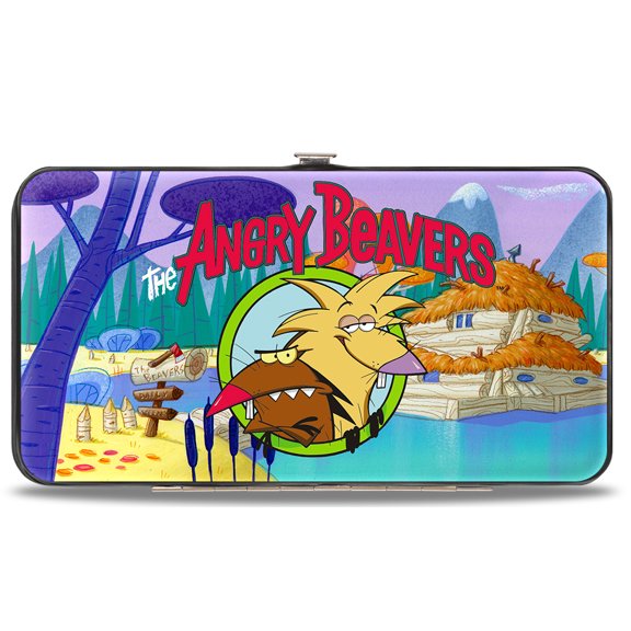 Nickelodeon Wallet, Hinged, The Angry Beavers Pose Dam House, Vegan Leather