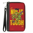 thumbnail image 1 of Nickelodeon Wallet, Zip Around, Ninja Turtles Ninja Tough Group Pose Red Yellow, Vegan Leather, 1 of 1