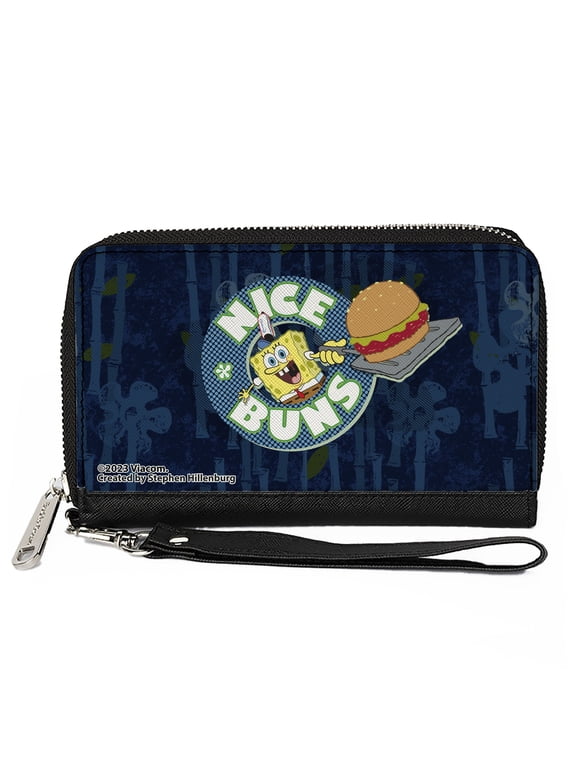 Nickelodeon Wallet, Zip Around, Spongebob Nice Buns, Vegan Leather