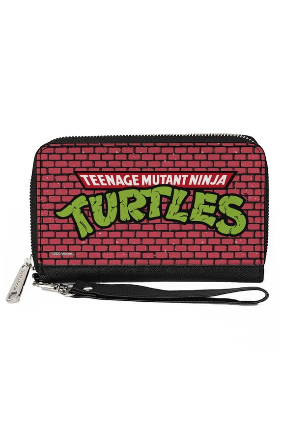 Nickelodeon Wallet, Zip Around, Teenage Mutant Ninja Turtles Brick Title Logo, Vegan Leather