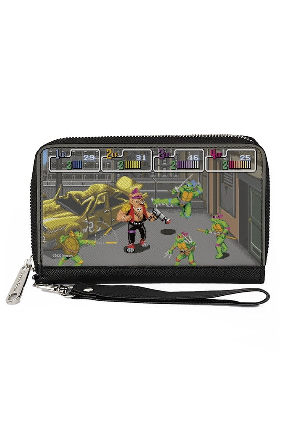 Nickelodeon Wallet, Zip Around, Teenage Mutant Ninja Turtles and Bebop Arcade Battle Scene, Vegan Leather