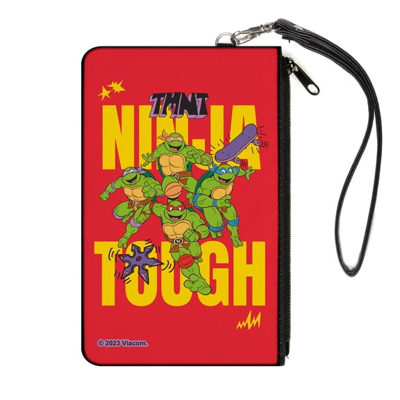 Nickelodeon Wallet, Zip Clutch, Ninja Turtles Ninja Tough Group Pose Red Yellow, Canvas
