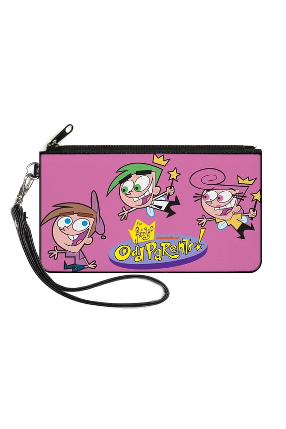 Nickelodeon Wallet, Zip Clutch, The Fairly Oddparents Timmy with Cosmo and Wanda Group Pose, Canvas