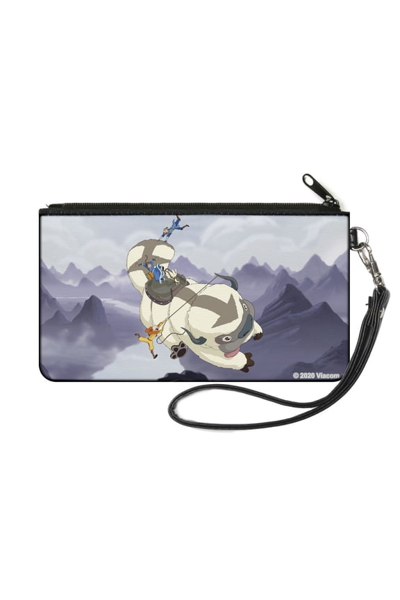Nickelodeon Wallet, Zip Pouch, Avatar the Last Airbender Appa Carrying Group Scene, Canvas