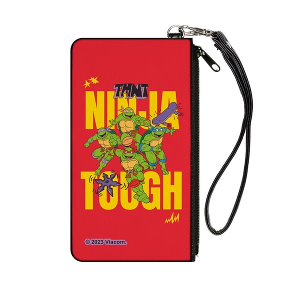 Nickelodeon Wallet, Zip Pouch, Ninja Turtles Ninja Tough Group Pose Red Yellow, Canvas