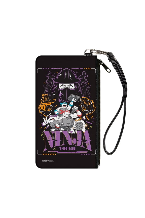 Nickelodeon Wallet, Zip Pouch, Ninja Turtles Ninja Tough Group Pose and Enemies Black Multi, Canvas