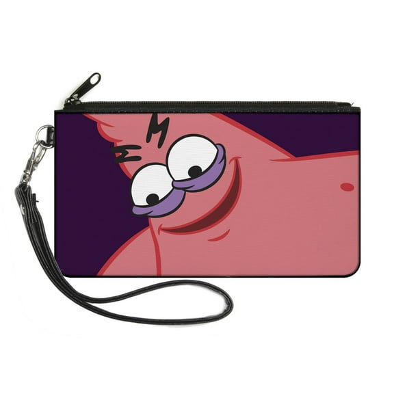Nickelodeon Wallet, Zip Pouch, Sponge Bob Savage Patrick Pose Purple, Canvas