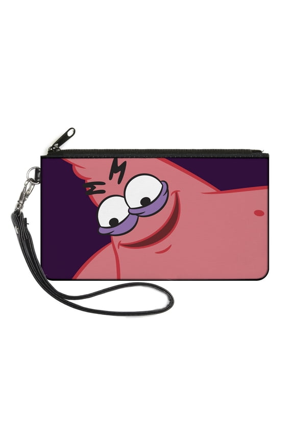 Nickelodeon Wallet, Zip Pouch, Sponge Bob Savage Patrick Pose Purple, Canvas