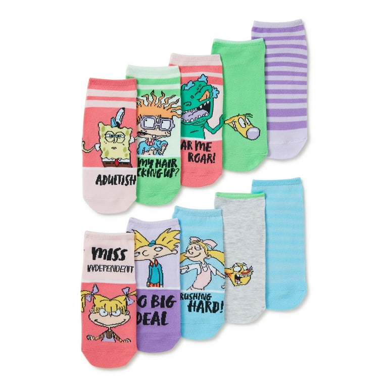 Nickelodeon Women's No Show Socks, 10-Pack 