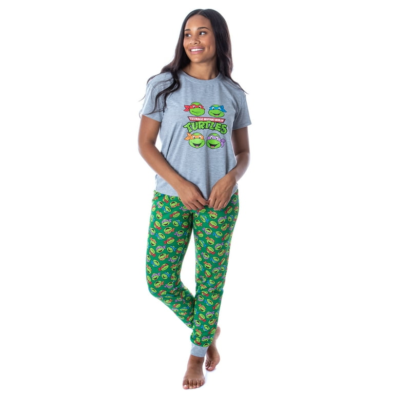 Nickelodeon Women s Teenage Mutant Ninja Turtles 2 Piece Pajama Set Jogger Walmart