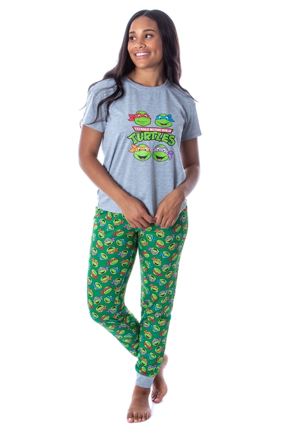Nickelodeon Women's Teenage Mutant Ninja Turtles 2 Piece Pajama Set Jogger