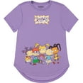thumbnail image 1 of Nickelodeon Womens 90's Shirt, Rugrats Cast Curved Hem Tee Purple – 2XL, 1 of 7