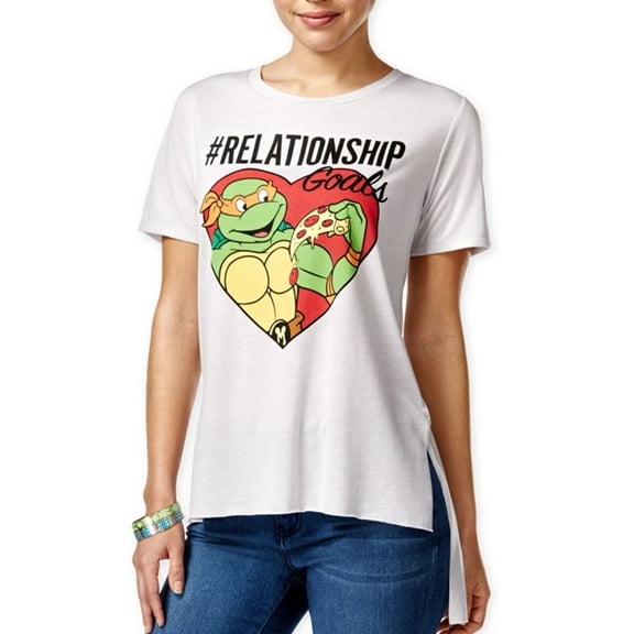 Nickelodeon Womens Relationship Goals Graphic T-Shirt, Grey, Juniors, X-Small