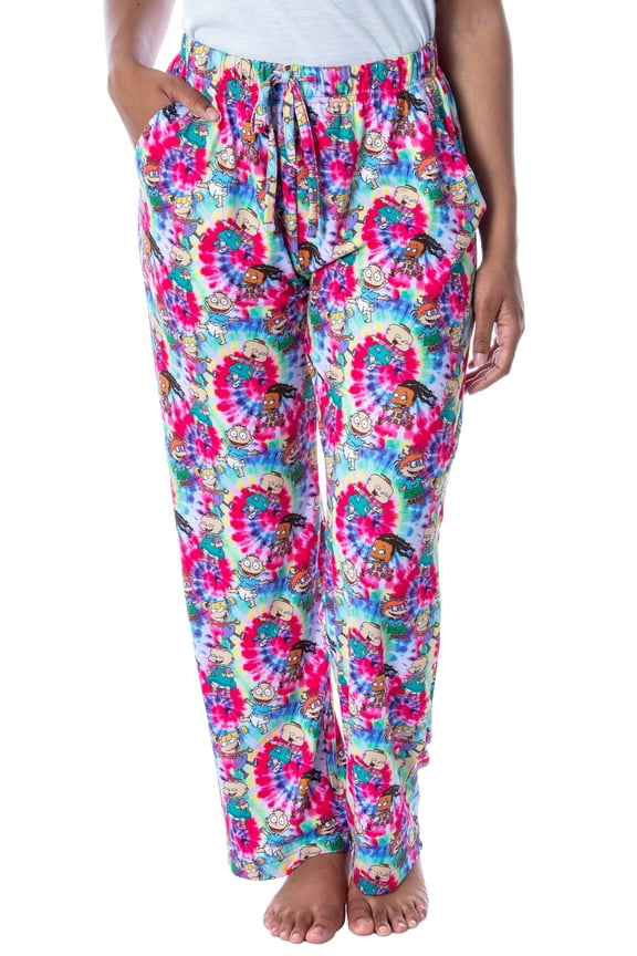 Nickelodeon Womens' Rugrats Cartoon Character Spiral Tie Dye Pajama Pants