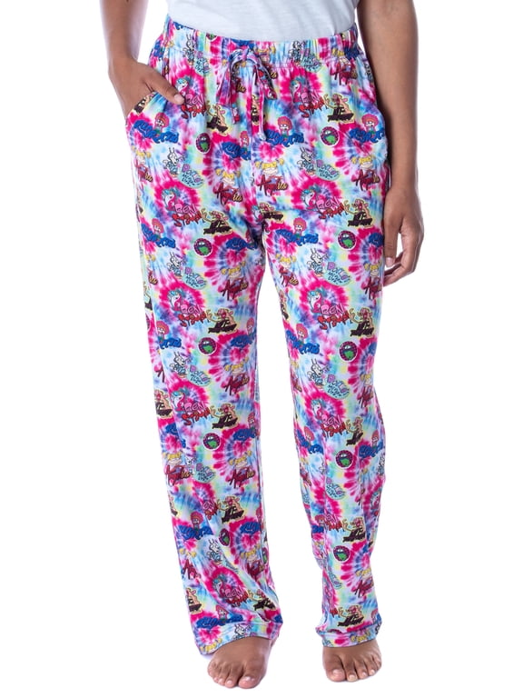 Nickelodeon Womens' Rugrats Ren and Stimpy Spiral Tie Dye Pajama Pants