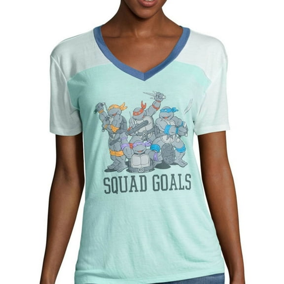 Nickelodeon Womens TMNT Squad Goals Graphic T-Shirt, Green, Juniors, X-Small