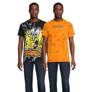 Nickelodeon and SpongeBob SquarePants Men's and Big Men’s Graphic Tee with Short Sleeves, 2-Pack, Sizes S-2XL