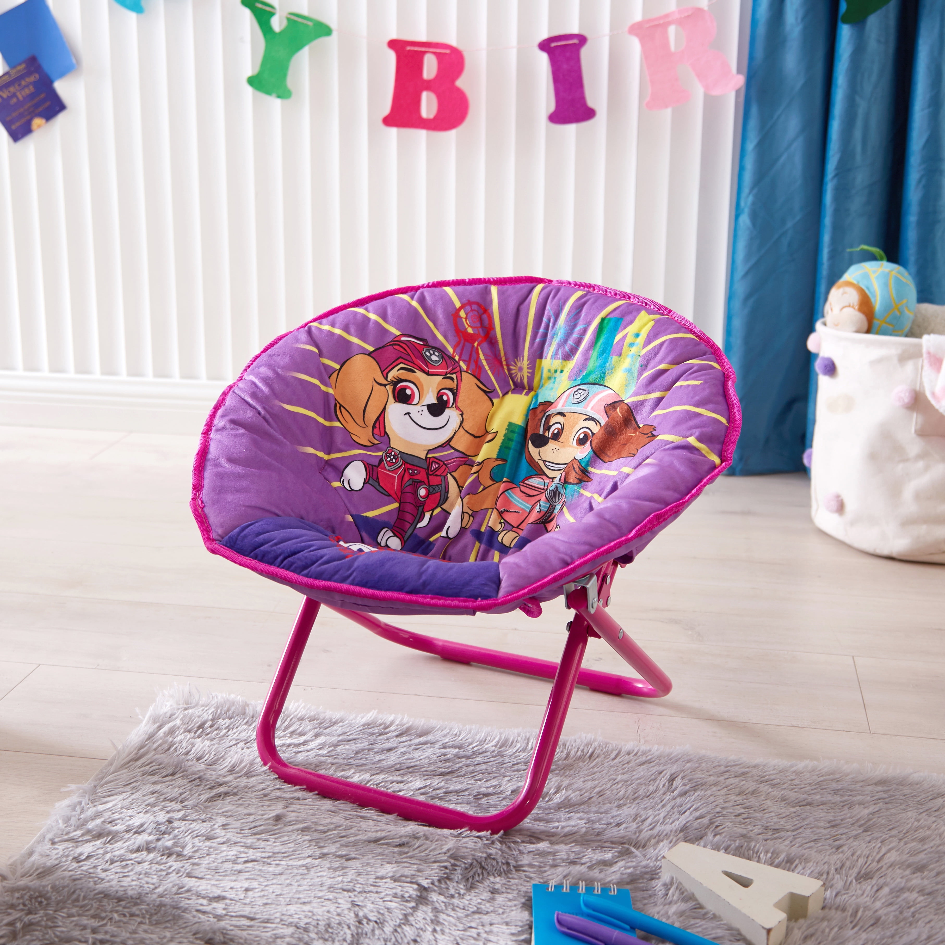 Nickelodeon s Paw Patrol Movie Pink Polyester 19 Saucer Chair for Toddler Walmart