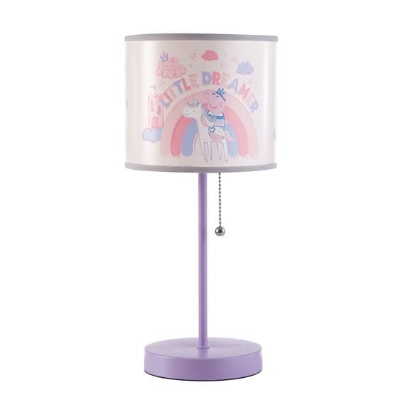Nickelodeon's Peppa Pig Metal Stick Table Lamp for Children's Room Décor, Pink