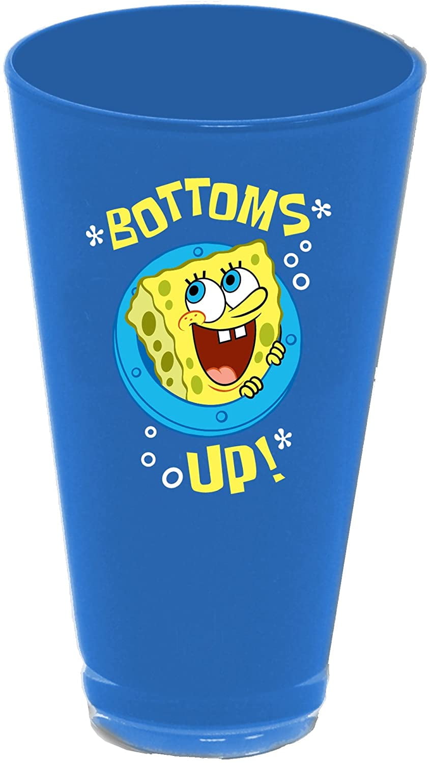 Nickelodeon's Spongebob Squarepants, "Bottoms Up" 20-Ounce Acrylic Tumbler, Blue