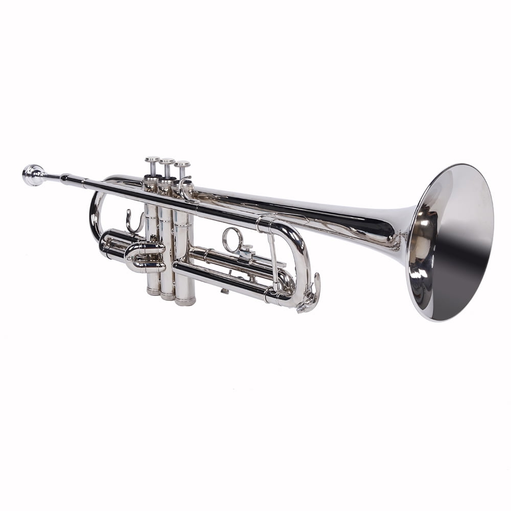 Nickelplated Drop B Adjustable Trumpet Gloves Set Silver