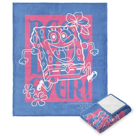 Nickeoldeon Spongebob Best Day Ever Kids Silk Touch Throw Blanket