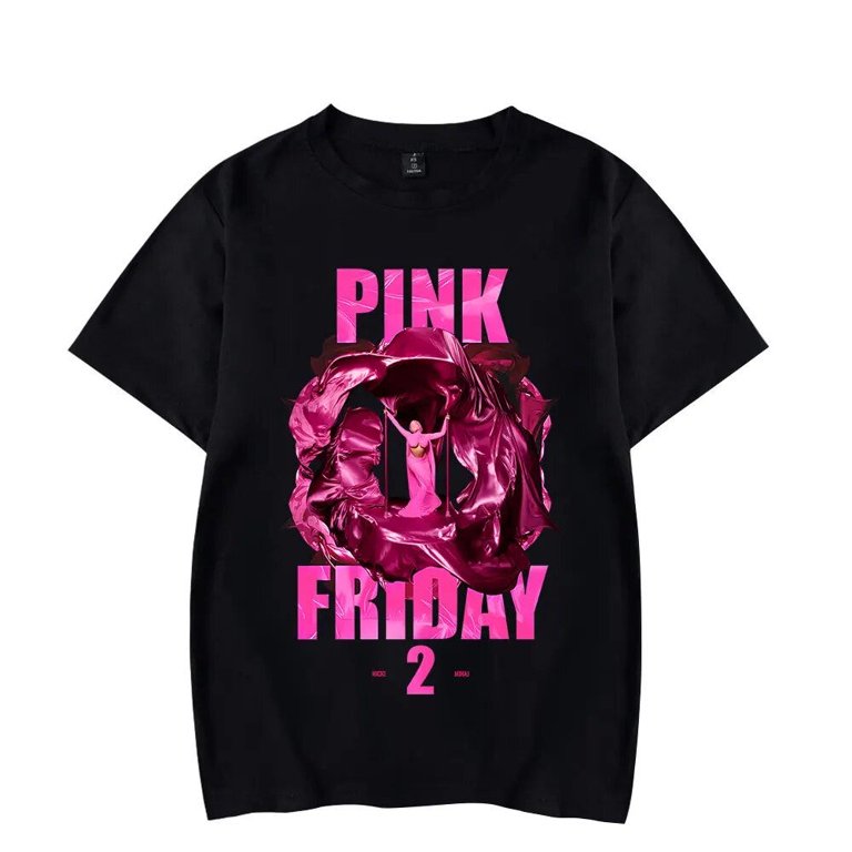 Nicki Minaj Pink Friday 2 Album T Shirt Merch Casual Short Sleeved