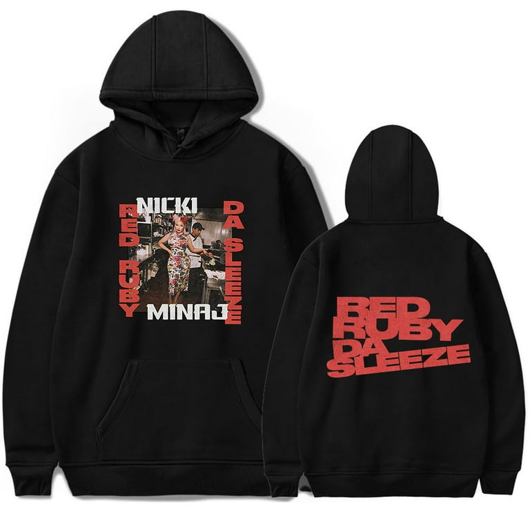 Nicki Minaj Red Ruby Da Sleeze Cover Merch Hoodies Winter Men Women Hooded Sweatshirt Cosplay LongSleeve Walmart