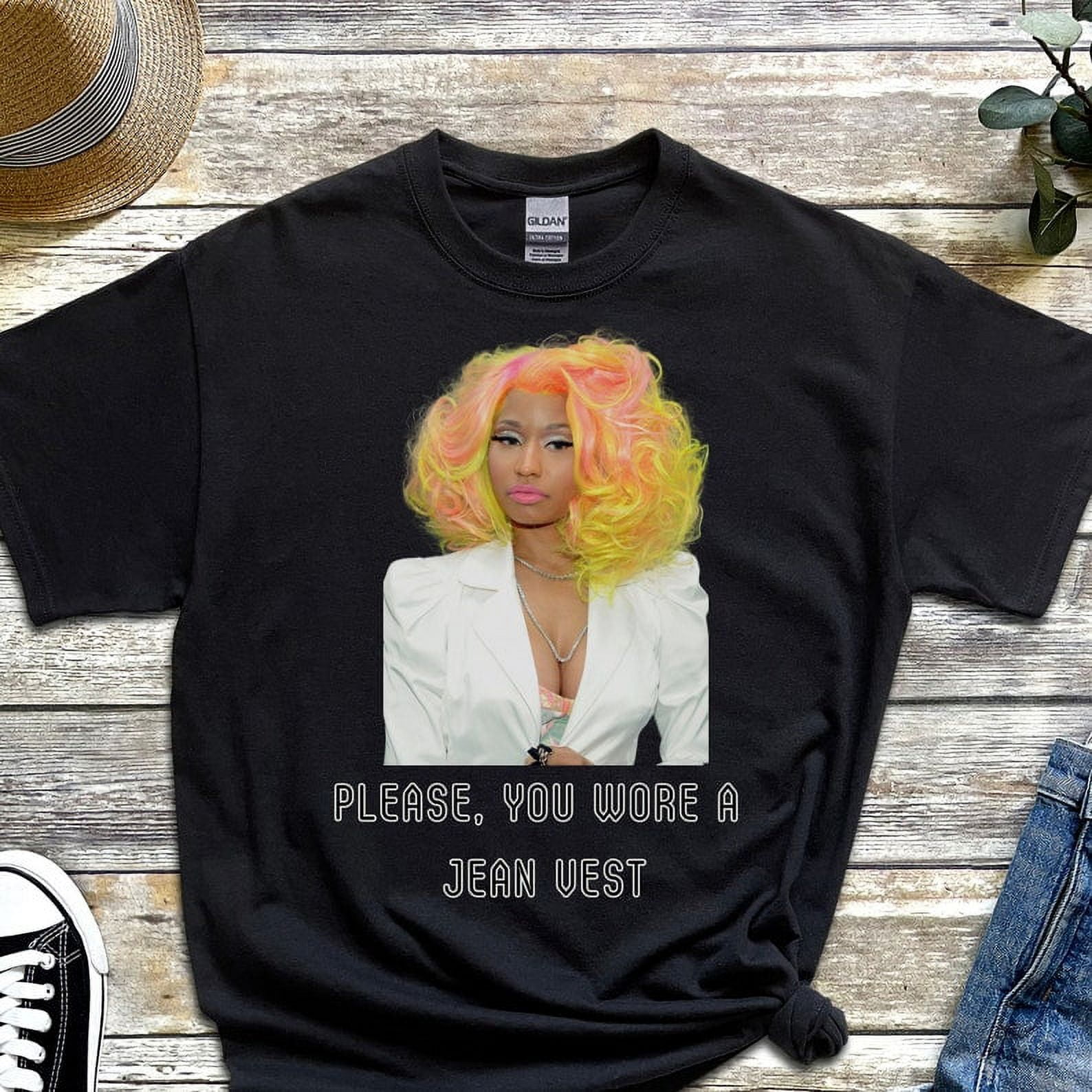 Nicki Minaj You wore a Jean Vest Shirt, Pink Friday 2 shirt, Nicki