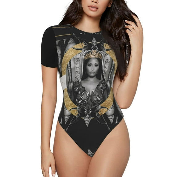 Nicki Music Minaj One Piece Swimsuits for Women with Anti-Slip High Leg Cut Swim Bathing Suits