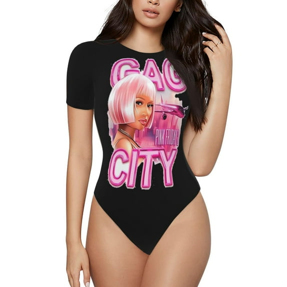 Nicki Music Minaj Women's One Piece Swimsuits Swimwear Ruched Bathing Suits Cutout Monokini