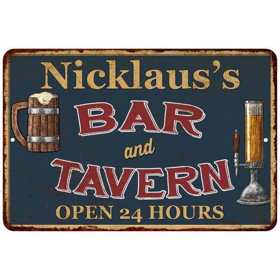 Nicklaus's Green Bar & Tavern Rustic Sign 8 x 12 Matte Finish Metal 108120047964