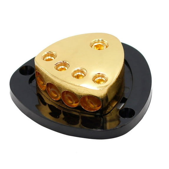 Nickle Plated 4-Way Power Wire Splitter Corrosion-Resistant, Ideal for Car Audio Systems