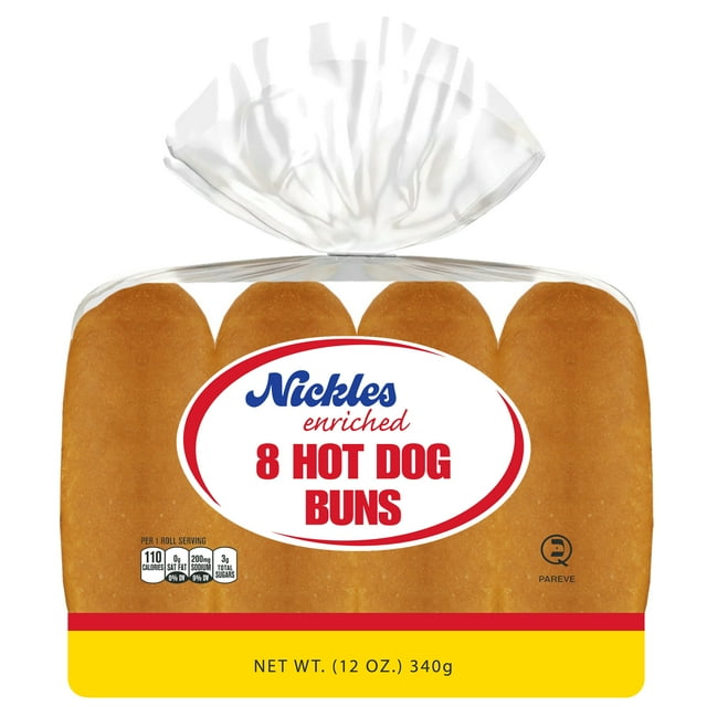 Nickles Bakery Hot Dog Buns, 8 Count, 12 oz.