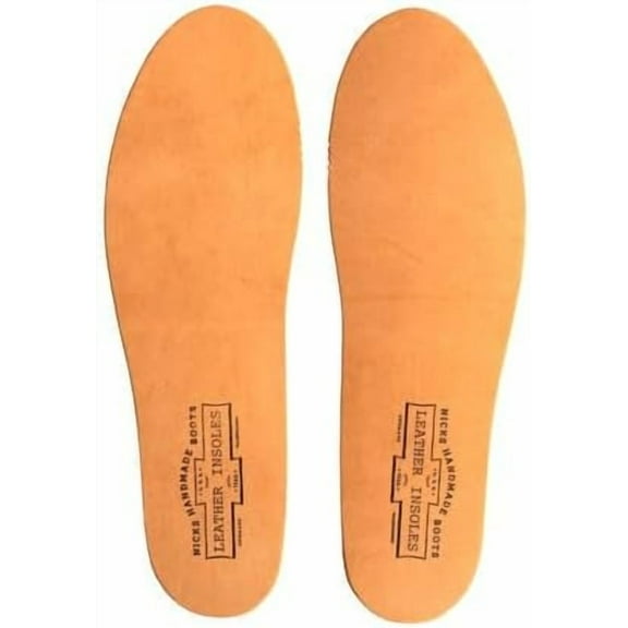 Nicks Boots Veg Tan Leather Insoles, Men’s Shoe Size 8-9.5, Handcrafted in USA, Trim to Fit, Molds to Foot for Extra Comfort