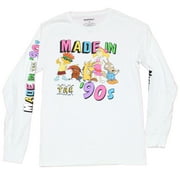 C-LIFE GROUP Nicktoons Mens Long Sleeve T-Shirt - Made in the 90's Nickelodeon Toons in Words (Small)