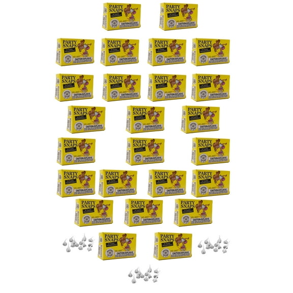 Nicky Bigs Novelties 750 Count Party Snaps Loud Snap Poppers Noise Maker, 25 Boxes of 30 Each | Classic Throwing Trick Poppers for Birthdays, July 4th, Holidays, Events & More