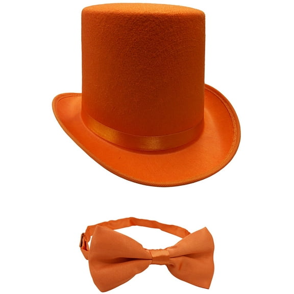 Nicky Bigs Novelties Adult 6 Inch Felt Top Hat Matching Bowtie Formal Cosplay Costume Accessory Set